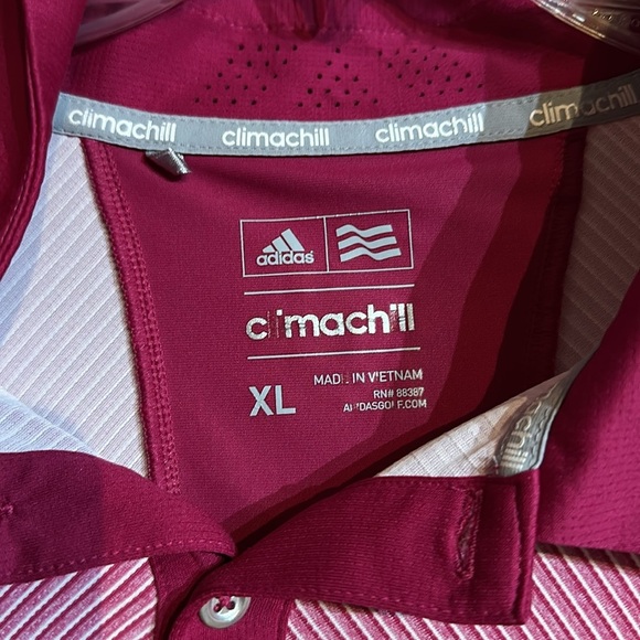 Adidas Men's Burgundy Polo golf Shirt - Picture 2 of 2